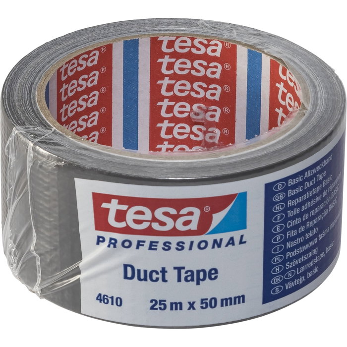 Tesa Fabric Tape 25m x 50mm Plata 04610 Tesa Fabric Tape 25m x 50mm Plata 04610