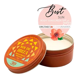 Sol de Ibiza Crema Solar SPF30 Ecológica Vegana Sin Plástico 30ml, Protección UVA/UVB, Apta para Bebés
