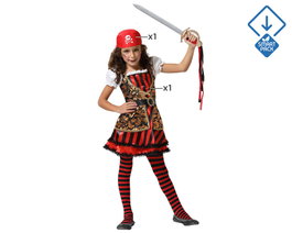 Disfraz Pirata Niña Infantil Vestido Rojo