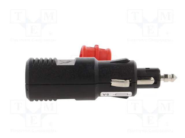 PRO CAR Enchufe de mechero de coche con borna de tornillo, 8A, negro
