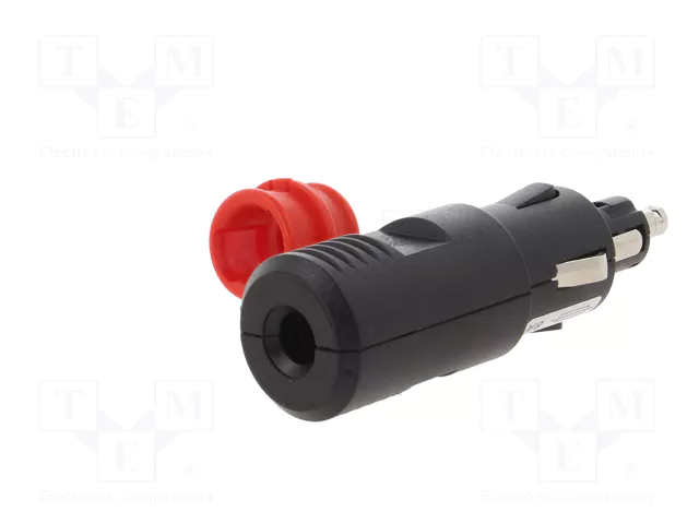 PRO CAR Enchufe de mechero de coche con borna de tornillo, 8A, negro