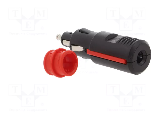 PRO CAR Enchufe de mechero de coche con borna de tornillo, 8A, negro