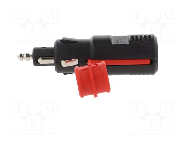 PRO CAR Enchufe de mechero de coche con borna de tornillo, 8A, negro