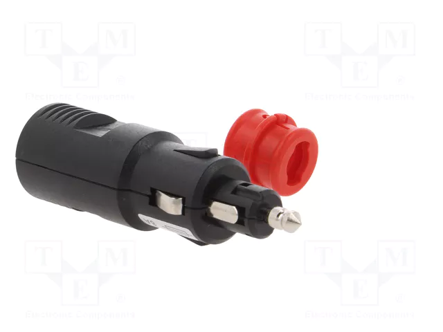 PRO CAR Enchufe de mechero de coche con borna de tornillo, 8A, negro