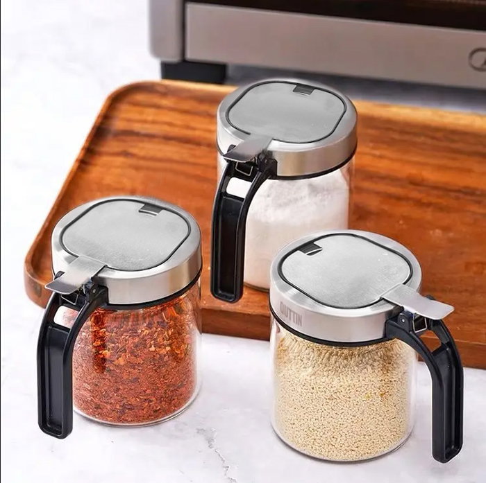 Quttin Dispensador de Especias con Tapa, 300 ml, Acero Inoxidable, Dimensiones: 7,8 cm Ancho x **9,5 cm Alto x 10,6 cm Largo (36 Unidades)