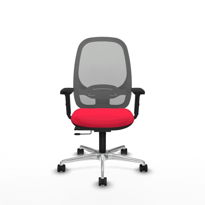 PIQUERAS Y CRESPO Silla de oficina Cilanco con mecanismo Sincro/Traslack, Rojo y Gris