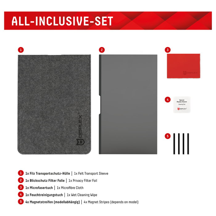 Displex DISPLEX Privacy Safe Protector Pantalla Universal Magnético 14" 16:10 Antireflejos - Filtro Privacidad y Luz Azul 5H 02053