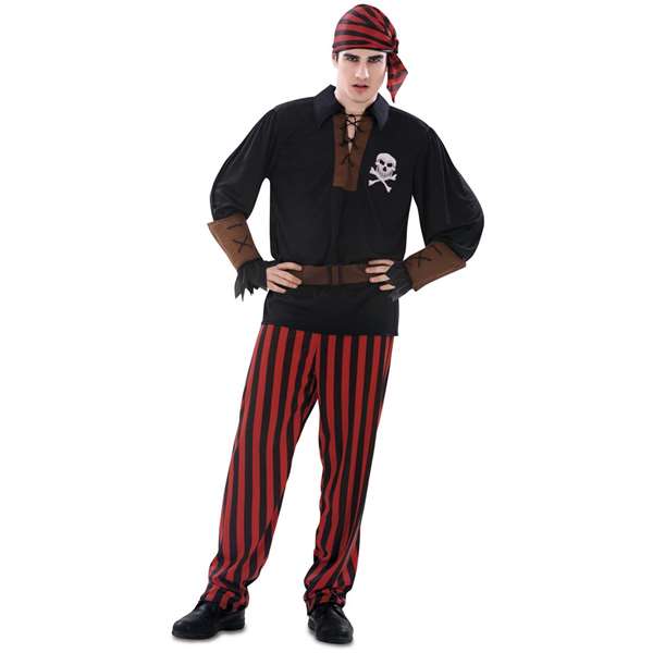 My Other Me Disfraz de Pirata con Bandana, Camisa, Muñequeras, Cinturón y Pantalón - XL - Negro My Other Me Disfraz de Pirata con Bandana, Camisa, Muñequeras, Cinturón y Pantalón - XL - Negro