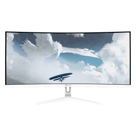 Arozzi TFT Nova 34" Curvo - Monitor Gaming VA, Resolución 3440 x 1440 4K Ultra HD, 165Hz, 1ms, Blanco