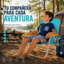 JugaToys Silla de playa aluminio fija aguamarina con asas