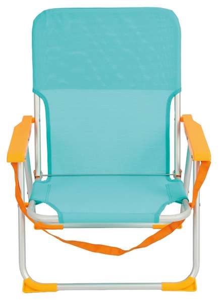 JugaToys Silla de playa aluminio fija aguamarina con asas