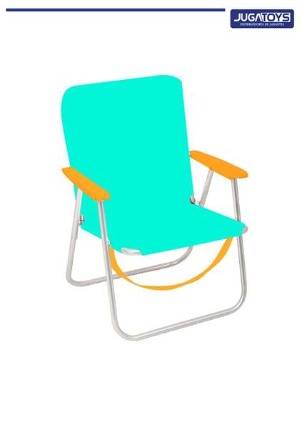 JugaToys Silla de playa aluminio fija aguamarina con asas