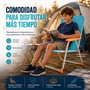 JugaToys Silla de playa aluminio fija aguamarina con asas