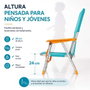 JugaToys Silla de playa aluminio fija aguamarina con asas