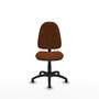 Silla de oficina Algarra con mecanismo Contacto permanente básico tapizada con Similpiel color Marrón. Equipada con Base poliamida negra, Sin brazosy Topes