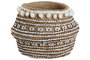 DKD Home Decor Macetero de Cemento con Pompones Marrón 25x25x18 cm