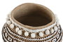 DKD Home Decor Macetero de Cemento con Pompones Marrón 25x25x18 cm