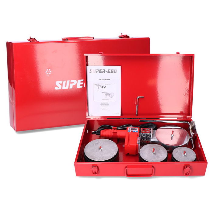 Super Ego 1500000449 Polifusor Electrónico para Soldar Tuberías de Plástico PPR Ø75-90-110mm 230V 800W
