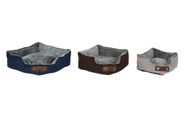 DKD Home Decor Cama Mascota Set 3 Poliéster 60x60x20 Azul Marino