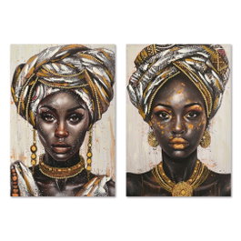 DKD Home Decor Cuadro Lienzo MDF 60x3x90 Africana (Surtido de 2)