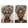 DKD Home Decor Cuadro Lienzo MDF 60x3x90 Africana (Surtido de 2)