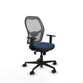 PIQUERAS Y CRESPO Silla de oficina Jorquera con mecanismo Sincro, azul marino y gris