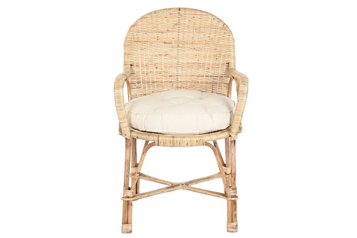 DKD Home Decor Silla de Bambú y Ratán Natural