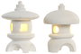 DKD Home Decor Decoración Luminosa Pagoda Blanco Resina LED 9.5 x 13 x 9.5 cm (4 Unidades)