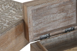 DKD Home Decor Joyero Indio Blanco Natural 13 x 7 x 18 cm Set de 2