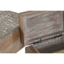 DKD Home Decor Set de 2 Joyeros de Mango con Diseño Floral 3D Blanco