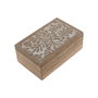 DKD Home Decor Set de 2 Joyeros de Mango con Diseño Floral 3D Blanco