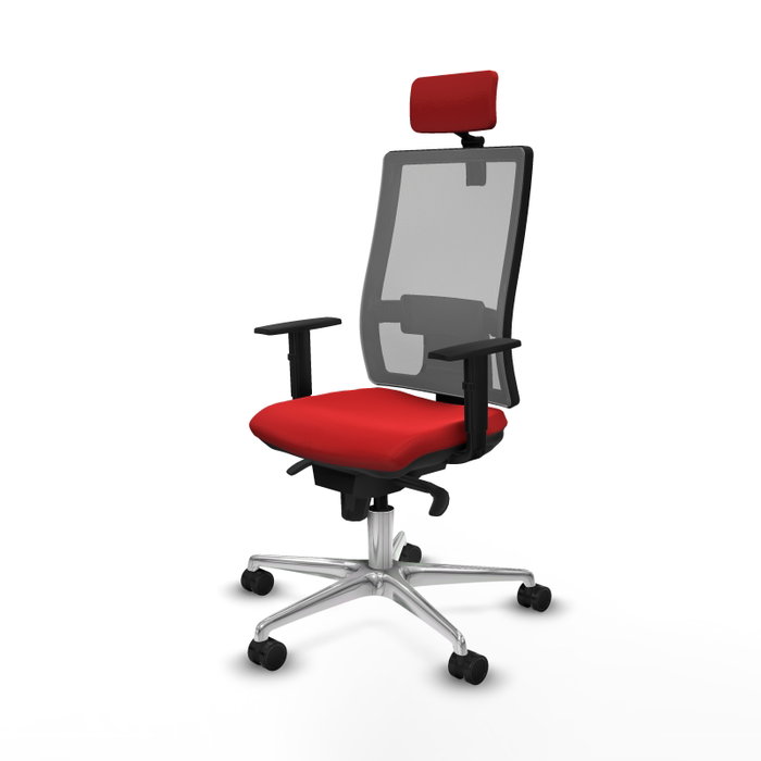 PIQUERAS Y CRESPO Silla de oficina Horna con mecanismo Sincro, Rojo y Gris PIQUERAS Y CRESPO Silla de oficina Horna con mecanismo Sincro, Rojo y Gris