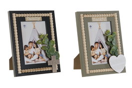 DKD Home Decor Marco de Foto para 10x15 cm, MDF, Verde Negro, 21x16x2 cm (12 Unidades)