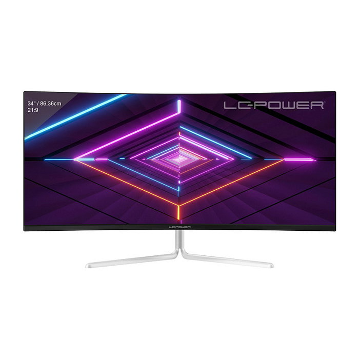 LC-Power LC-M34-UWQHD-100-C-V3 Monitor Gaming Curvo 34 3440 x 1440 VA White/Silver LC-Power LC-M34-UWQHD-100-C-V3 Monitor Gaming Curvo 34 3440 x 1440 VA White/Silver
