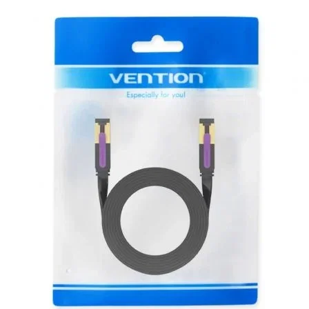 Vention ICABQ Cable de Red RJ45 STP Cat.7 para Ethernet, 20m, Negro, Transmisión 10 Gbps