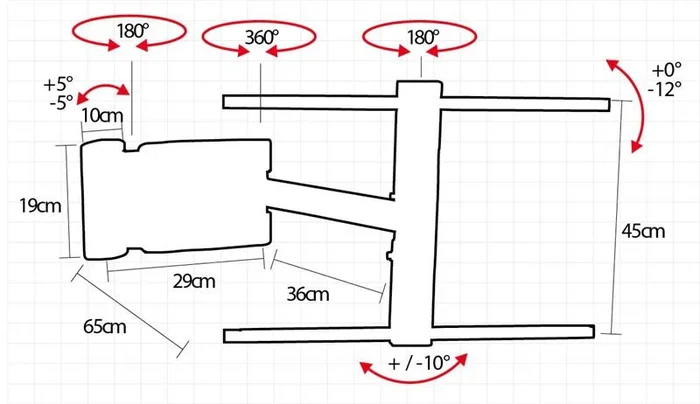 OMB Soporte Smart 3 para TV hasta 139.7 cm (55") - Negro, 25 kg, Ajuste -12/+12°, Rotación 360°, Compatible 300x200 a 600x400 mm