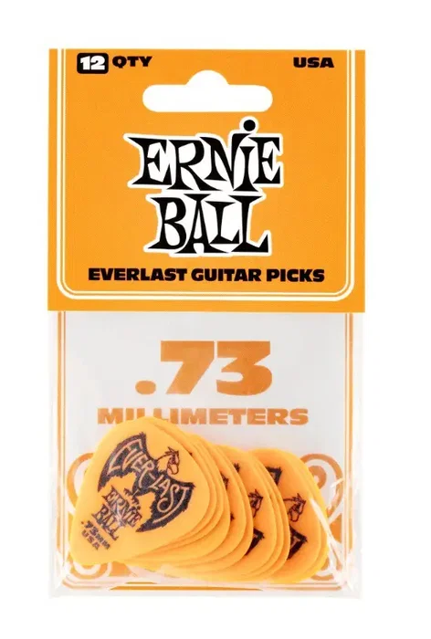 Ernieball Púas Guitarra Everlast Naranja 0,73 Mm - Pack 12 Unidades