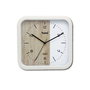 SAMI Reloj de Pared Cuadrado Blanco, Esfera de Madera y Blanco
