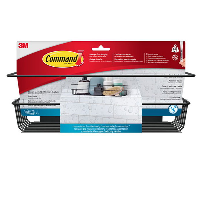 3M Command Cesto de Baño, Negro Mate, 32.5 x 9.5 x 10 cm, Incluye 4 Tiras, Peso Máx. 3 kg, bath31-mb 3M Command Cesto de Baño, Negro Mate, 32.5 x 9.5 x 10 cm, Incluye 4 Tiras, Peso Máx. 3 kg, bath31-mb