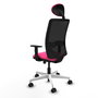 PIQUERAS Y CRESPO Silla de oficina Zulema Rosa y Negro con mecanismo Sincro/Traslack