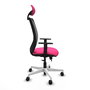 PIQUERAS Y CRESPO Silla de oficina Zulema Rosa y Negro con mecanismo Sincro/Traslack