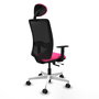 PIQUERAS Y CRESPO Silla de oficina Zulema Rosa y Negro con mecanismo Sincro/Traslack