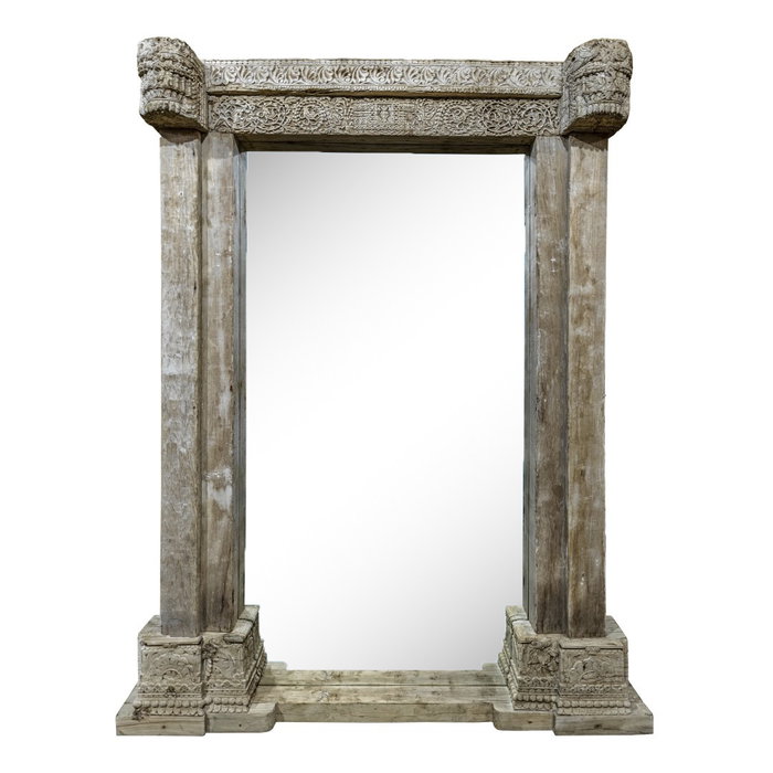DKD Home Decor Espejo de Teca Tallas Antiguas Natural 150x18x225 cm DKD Home Decor Espejo de Teca Tallas Antiguas Natural 150x18x225 cm