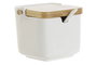 DKD Home Decor Azucarero Cassic porcelain Blanco Natural Porcelana Bambu 11.5 x 9 x 10.5 cm (4 Unidades)