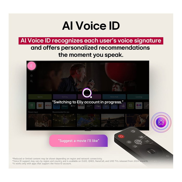 LG 65" 165.1 cm (65UA74006LB) Smart TV UHD 4K LED WebOS 25, WiFi, Bluetooth, HDR10, Negro