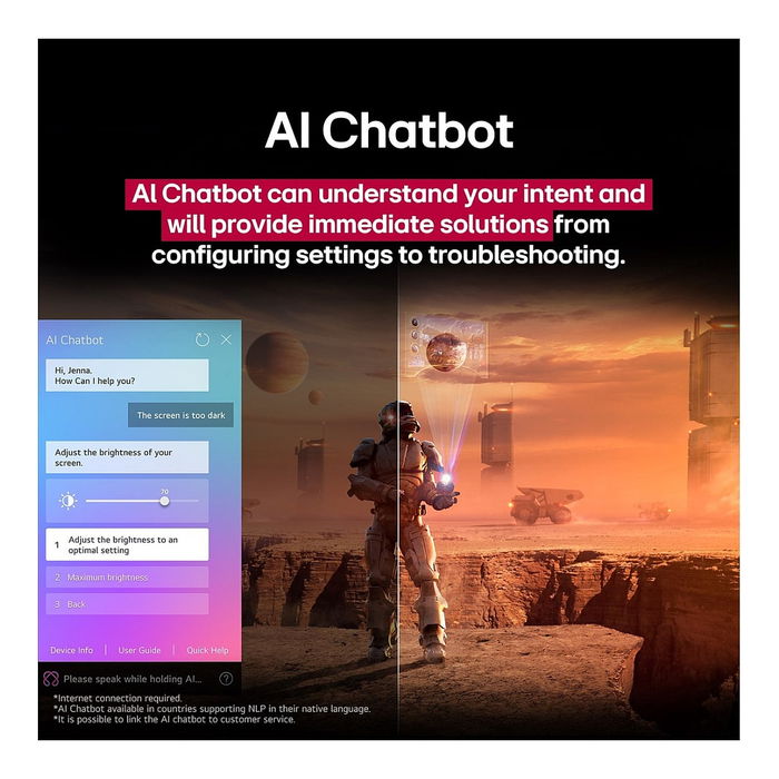 LG 65" 165.1 cm (65UA74006LB) Smart TV UHD 4K LED WebOS 25, WiFi, Bluetooth, HDR10, Negro