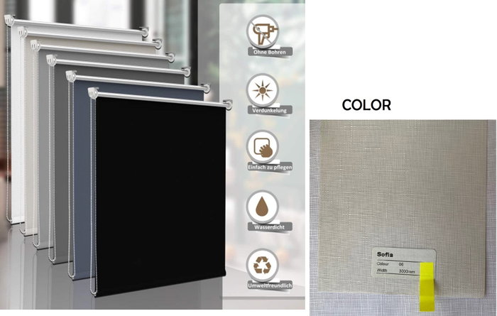 DKD Home Decor Estor de Poliéster y PVC 80x190 cm Beige 60% Opaco