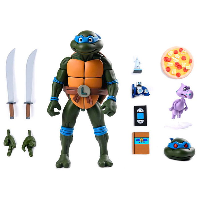 NECA Ultimate Leonardo VHS Scale Action Figure 18 cm Teenage Mutant Ninja Turtles Cartoon Edition