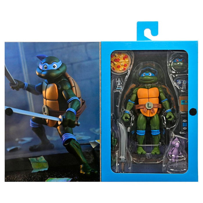 NECA Ultimate Leonardo VHS Scale Action Figure 18 cm Teenage Mutant Ninja Turtles Cartoon Edition