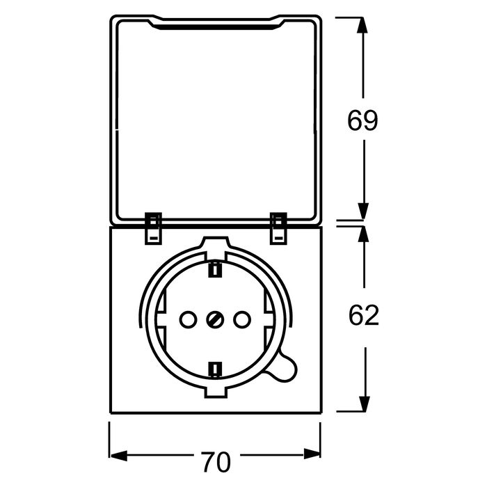 Busch-Jaeger BJ 20 EUGKB-34-101 Enchufe con Tapa Plegable Impermeable IP44, 2P+E, 250 V, 16 A, CEE 7/3, Color Blanco Alpino